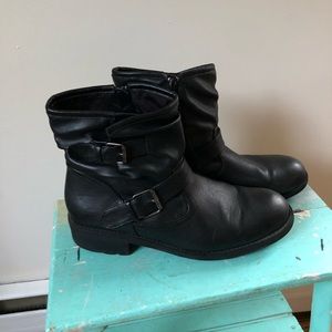 New Look Black Combat Boots Size 10